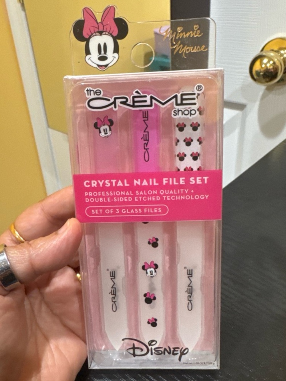 The Crème Shop Disney Minnie Mouse Pink Crystal Nail File Set collectible!!